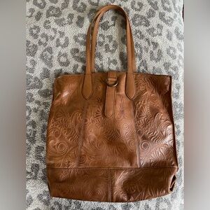 EUC Embossed Frye Tote
